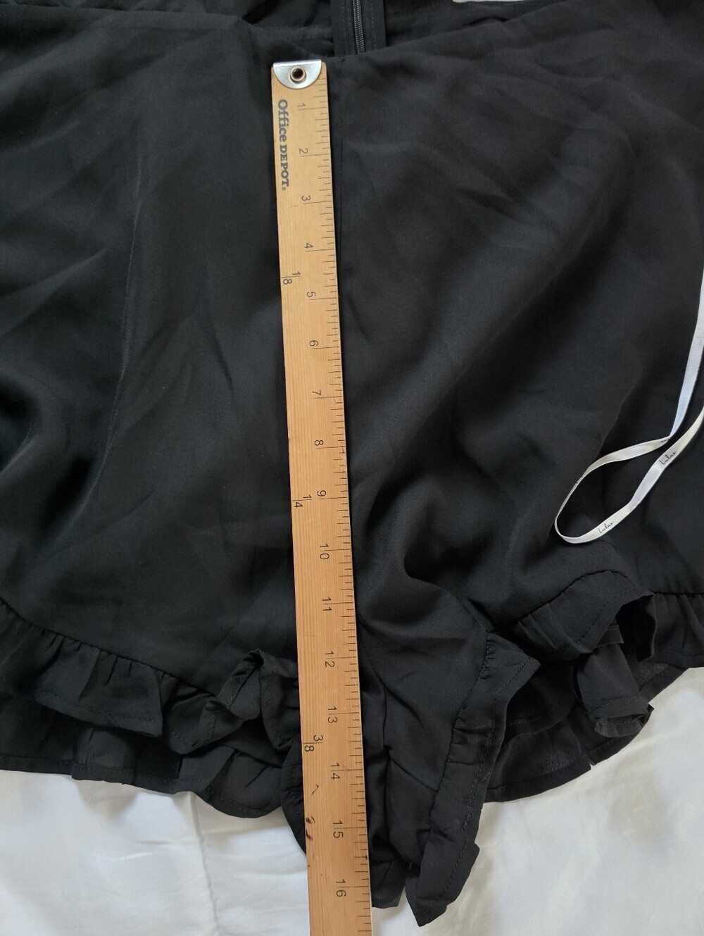 Lulu's One-Shoulder Black Romper with Ruffle Hem - Picture 9 of 11